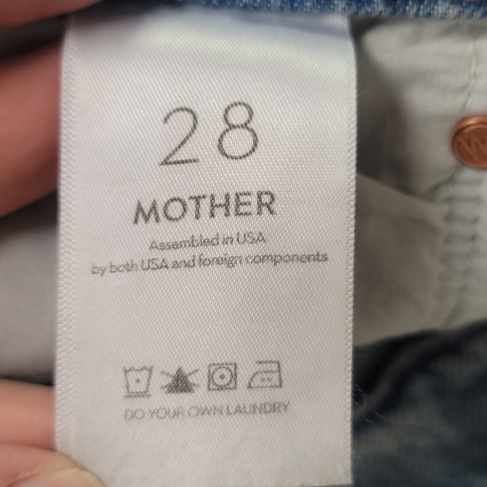 Mother Superior Womens The Dodger Sneak Jeans Size‎ 28 Blue Denim Wide Leg Faded - Picture 4 of 13